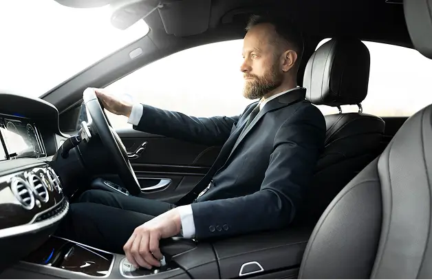 Luxury car rental showroom